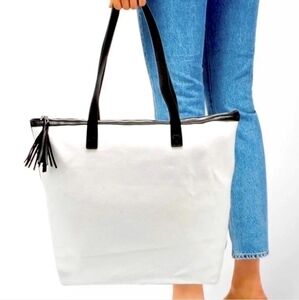 Tote Bag Purse Travel Bags Computer Bag Overnight Totes White Black Classy Bag